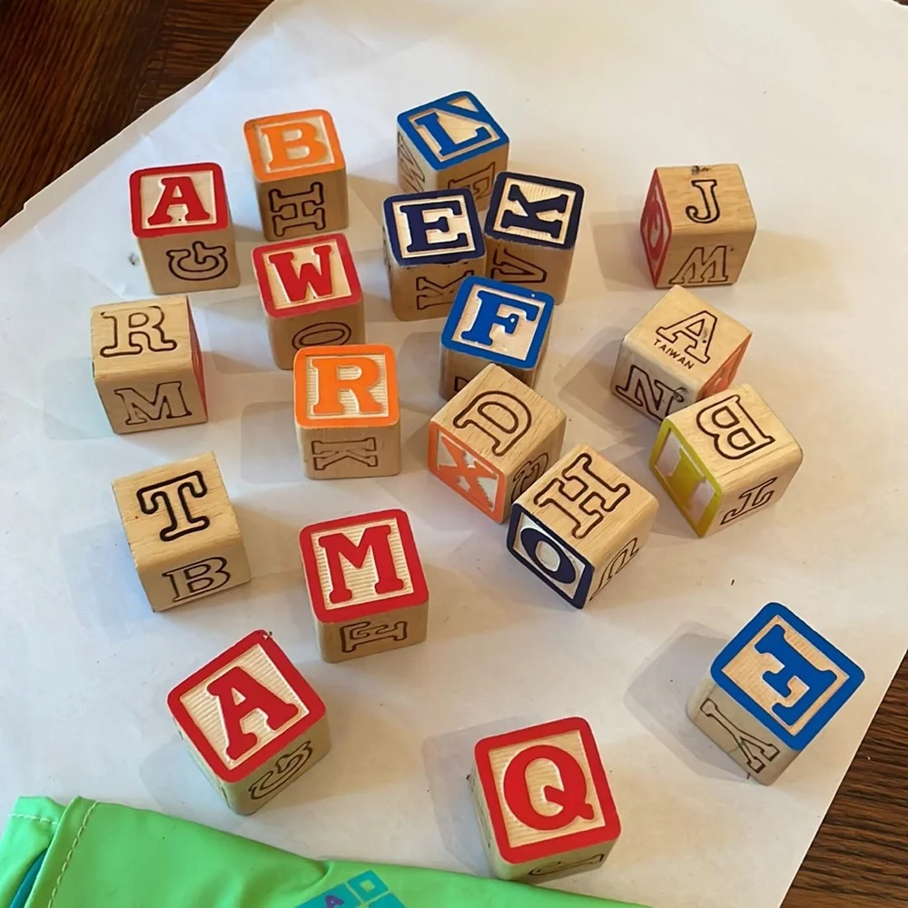 Belt bag and ABC blocks